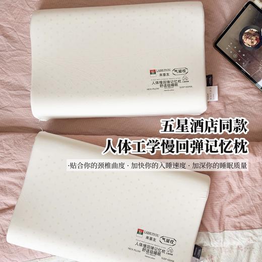 LAIHUIYOU来荟友人体工学慢回弹记忆枕 高透亲肤云感裸肌面料 加大加宽枕面 恒温零感记忆棉黄金慢回弹 温和支撑肩颈释放压力 商品图0