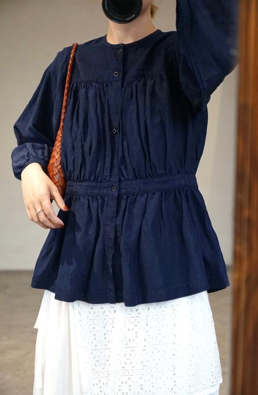 outil 苎麻混纺手工染褶皱收腰衬衫 商品图5