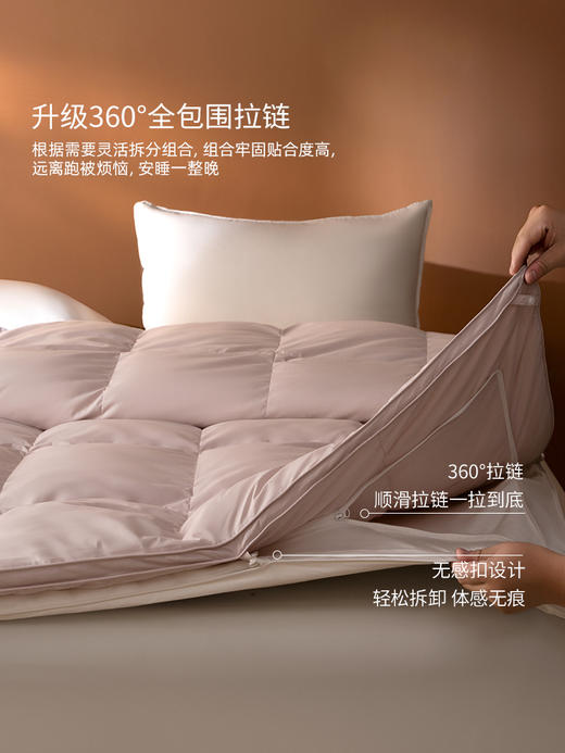 佳丽斯蚕丝羽绒子母被二合一拉链款冬被95白鹅绒被子被芯四季通用 商品图9