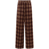SELFWHO复古红咖色格纹休闲裤女2025冬新款宽松抽绳松紧腰直筒裤 商品缩略图3
