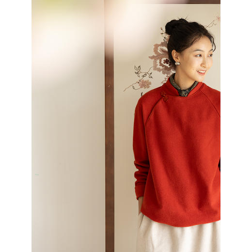 牧衣游原创 净色32支纯棉卫衣宽松中式风百搭舒适亲肤上衣 过兰舟 商品图1