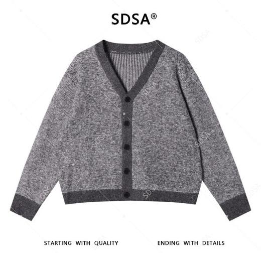 72530SDSA男士秋冬新款痞帅男装韩版休闲撞色纽扣V领开衫毛衣简约百搭 商品图1