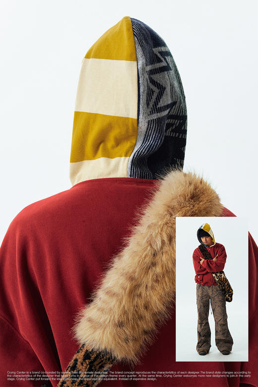 CryingCenter 撞色拼接宽松连帽卫衣外套 男女款 哭喊中心 商品图5