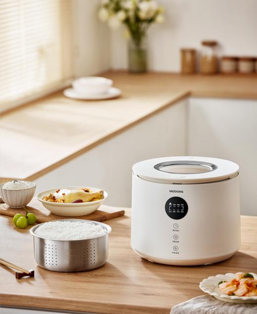 【可视化低糖煲】摩动智能可视低糖电饭煲MD-FB004 可视上盖 米汤分离 云釉晶釜内胆 蒸煮一体 24H预约 900W功率 304不锈钢沥篮 容量4L/5L两款 商品图5