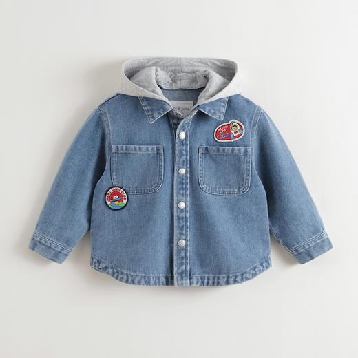【连帽可拆】马克珍妮男童时尚双色牛仔外套2025年秋装新款551367 商品图3