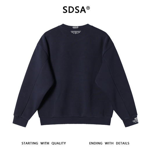 SDSA男士秋冬新款痞帅男装潮牌简约撞色印花圆领卫衣百搭时尚上衣 商品图4