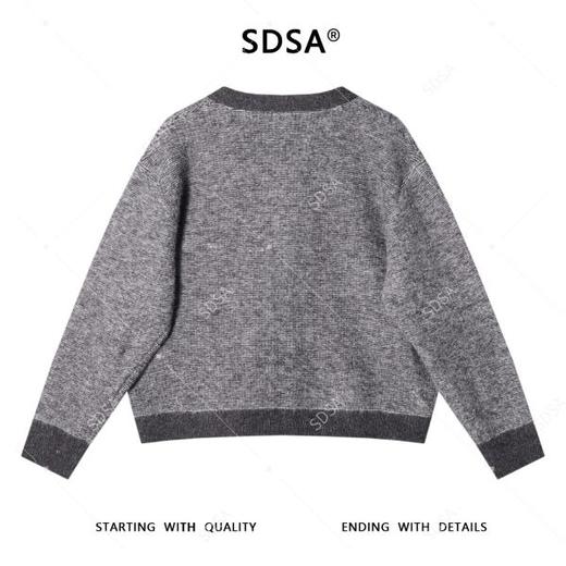 72530SDSA男士秋冬新款痞帅男装韩版休闲撞色纽扣V领开衫毛衣简约百搭 商品图5