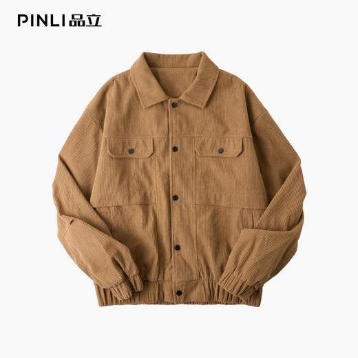 PINLI品立2025秋季新款灯芯绒工装翻领夹克男士宽松百搭休闲外套GD253104092 商品图3