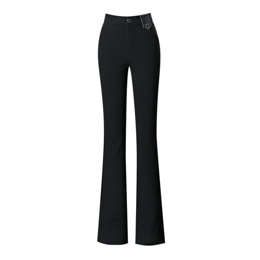 YM 9849气质通勤加绒保暖微喇裤高腰显瘦时髦洋气喇叭裤 商品图4