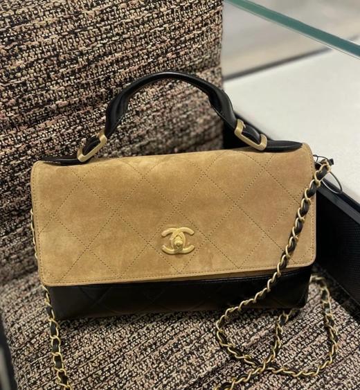 重磅推荐！25A麂皮拼色手提邮差包   大号 高级手工坊  意大利Bonaudo反绒小牛皮拼接羊皮 商品图0