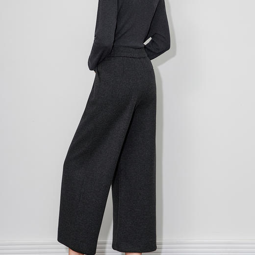 「高货wl」全新升级【铂金会员220/天猫289/差价69】(04431)洛诗琳时髦含小马挂件毛呢裤2025秋冬加厚宽松直筒九分裤 商品图2