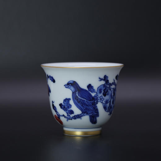 歳合山房俞强款青花釉里红幽谷兰香铃铛杯 商品图0