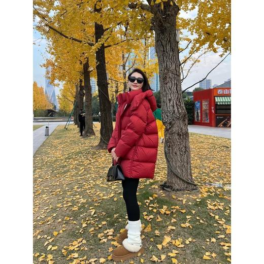 丁摩 90白鹅绒女中长款高充绒量羽绒外套0027 商品图2