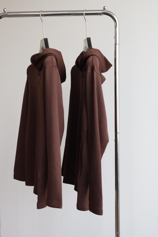 P.R.D 25秋季新款 可可棕 领布标丝光宽松连帽卫衣 WY936 商品图4