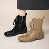 【预售5天】超软厚底运动短靴女冬加绒真皮瘦瘦靴内增高马丁靴DTN&266-20 商品缩略图1