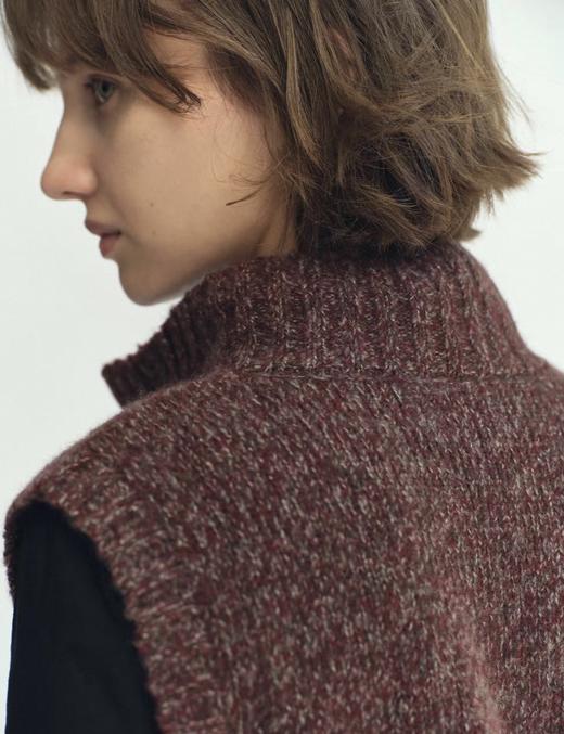 JAI 25AW 紫红咖真丝羊绒背心 商品图6