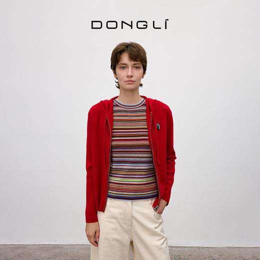 东黎 • 你本珍贵 山羊绒女士秋季拉链开衫 5550 商品图0