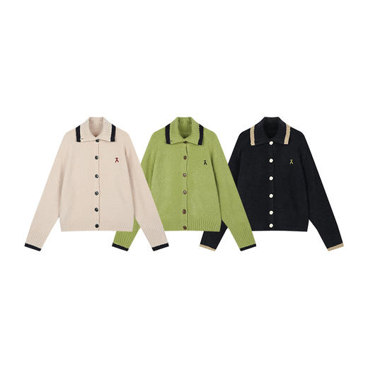 【十一破价福利】ACMEITEM爱棵米 户外女士开襟毛衣柔软宽松翻领毛衫上衣女款GAF2300206G 商品图4