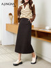 【桑蚕骆驼绒】阿菁娜秋季新款桑蚕骆驼绒半身裙后松紧腰微A版型侧插兜设计F30D213010 商品缩略图3