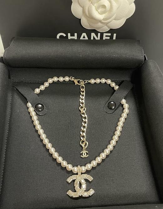 YS17-香奈儿 22K秀款爆款水钻双C珍珠项链（JM*MM） 商品图2