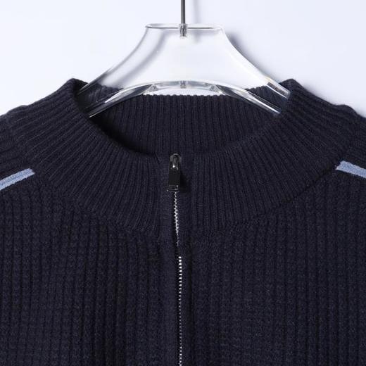 25166SDSA秋冬新款痞帅男装韩版撞色半拉链立领毛衣慵懒风休闲针织衫 商品图2