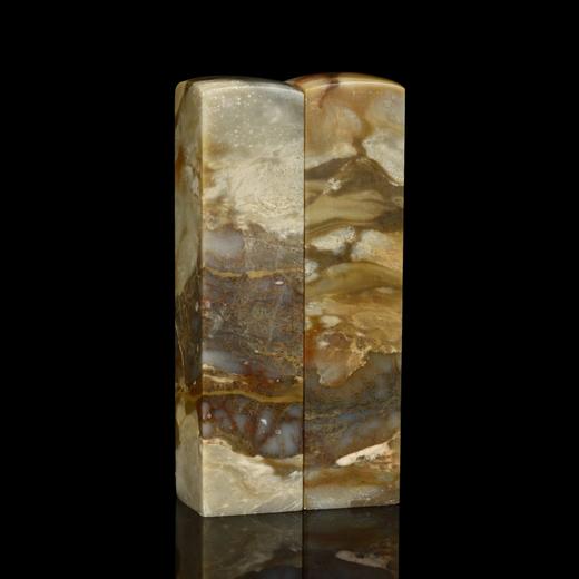 孤品017374昌化石奇纹对章2.6*2.6*10.8cm 商品图2