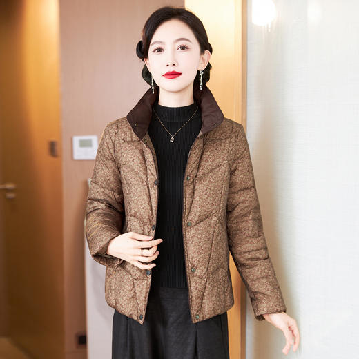 TC 621685洋气羽绒服复古立领加厚保暖白鸭绒外套 商品图3