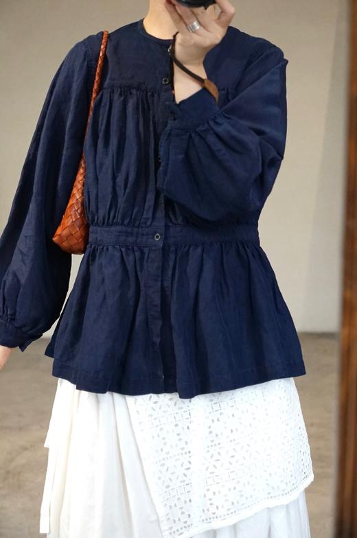 outil 苎麻混纺手工染褶皱收腰衬衫 商品图1