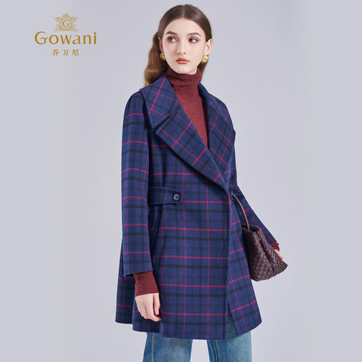 乔万尼冬季新品绵羊毛大衣收腰复古设计EI4A535 商品图1