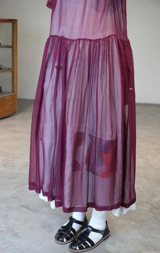 Nitto紫色薄纱长罩裙 商品图12