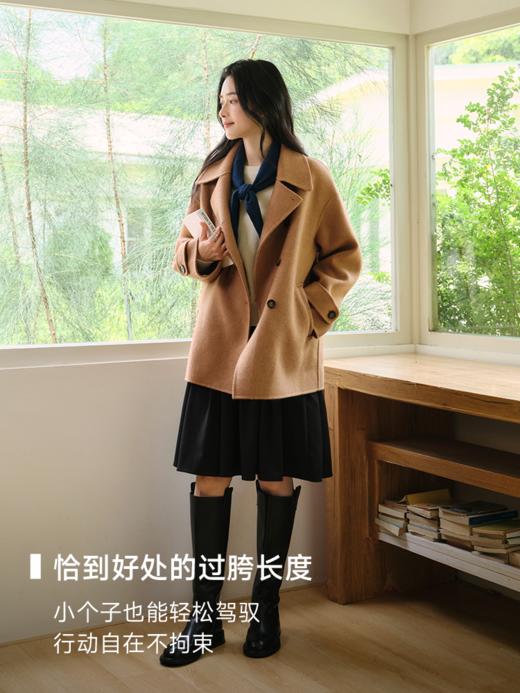 黄金年代 静奢驼绒羊毛混纺单排扣大衣FCF3OVC017 商品图2