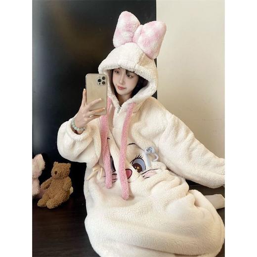 【GZ】无忧购珊瑚绒连帽睡袍绒加厚保暖长款外穿家居服（截单后3-5天发货) 商品图12