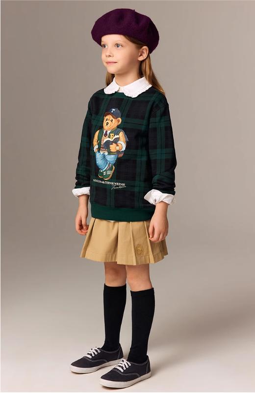 点此购买 110-160T.W卡通小熊冬季男童女童加绒圆领插肩卫衣 gl 334426 商品图5