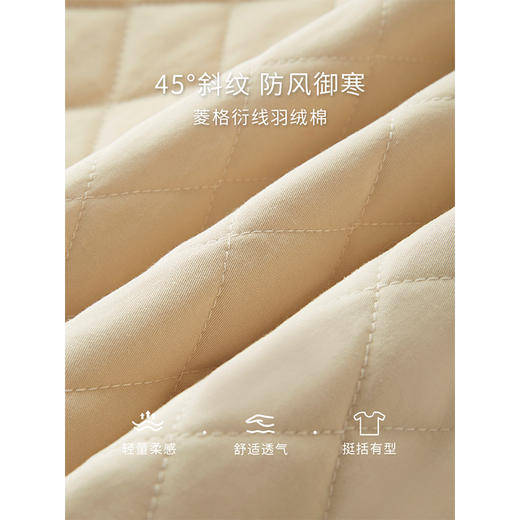  【年货节】熙世界飞机扣菱形格棉服外套女高级感灯芯绒翻领棉衣 商品图3