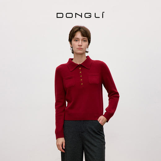 东黎 • 你本珍贵 山羊绒女士秋季翻领套衫 5379 商品图0