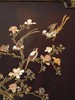 独角鹿西洋古董20世纪中国出品富贵花鸟主题木胎黑漆描金百宝嵌挂屏一对 商品缩略图4
