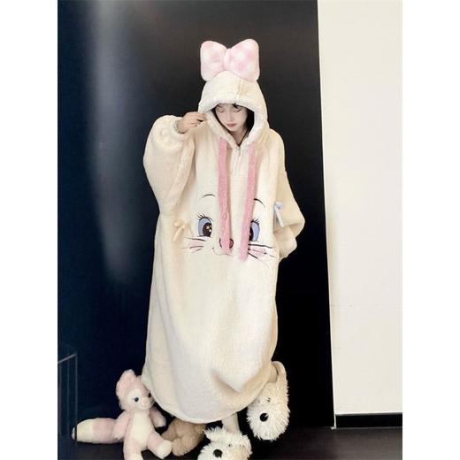 【GZ】无忧购珊瑚绒连帽睡袍绒加厚保暖长款外穿家居服（截单后3-5天发货) 商品图9