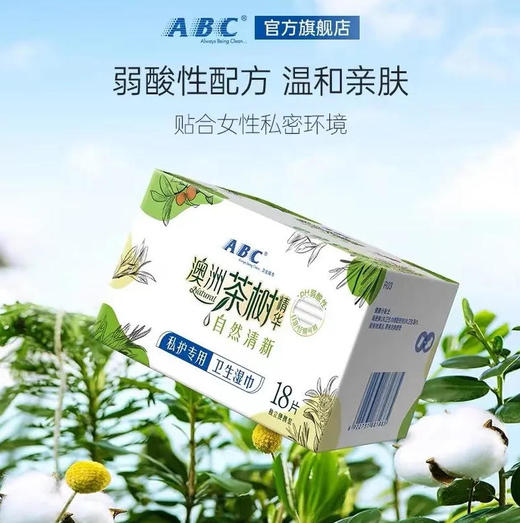 【湿巾】ABC 卫生湿巾隐私部位专用洁阴湿巾(新老包装随机) 18片/盒 商品图0