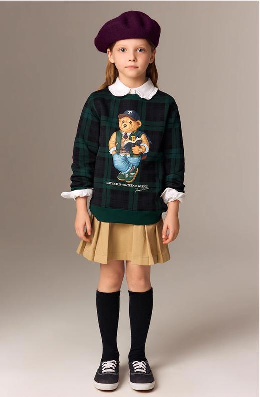 点此购买 110-160T.W卡通小熊冬季男童女童加绒圆领插肩卫衣 gl 334426 商品图4