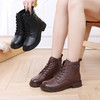 丁摩 短靴女头层牛皮圆头系带高帮靴秋冬复古百搭软底马丁靴单靴棉靴5ZF-2696 商品缩略图2