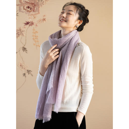 牧衣游原创 净色16支细密高支羊绒围巾 清羽【不支持会员折】 商品图1