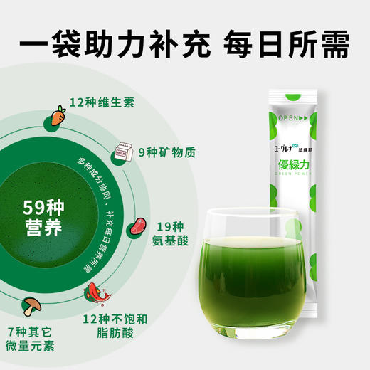 悠绿那优绿力green power裸藻饮椰子风味/抹茶风味 30袋/盒 商品图4