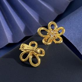 YS06-梵克雅宝 花卉设计18K金耳环（XK）