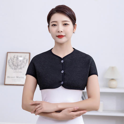 丁摩 保暖男女士双层加厚护肩坎肩小马甲亲肤咖啡绒贴身秋冬加高护背5ZF-112 商品图2