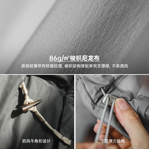马登工装美式N3B灰色派克服棉服外套短款连帽加厚保暖棉衣男秋冬 商品图2