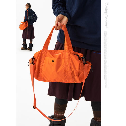 CryingCenter轻量户外耐磨尼龙休闲运动斜挎包手提托特包可收纳小 商品图2