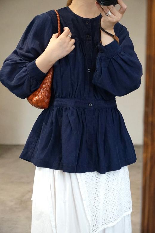 outil 苎麻混纺手工染褶皱收腰衬衫 商品图0