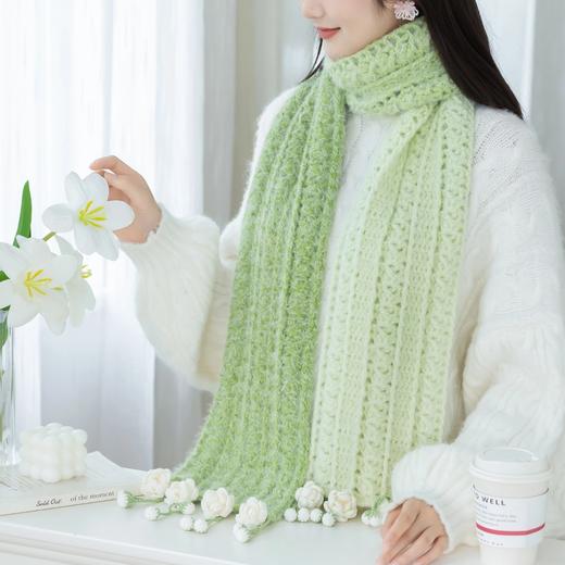 苏苏姐家软茸花簇围巾手工diy编织梦羽毛线团自制围巾钩针材料包 商品图1