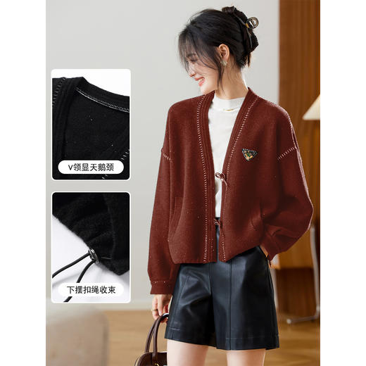 休闲厚外套高级有质感，加厚毛呢开衫短款上衣CC-JDS-3086 商品图0