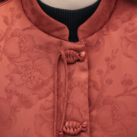 QYM 7258038-Y时尚棉衣印花国风复古盘扣棉服外套 商品图3